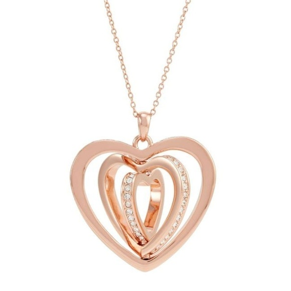 💕TED BAKER LONDON💕 Rose Gold Spinning Heart Necklace NWT - Picture 4 of 8